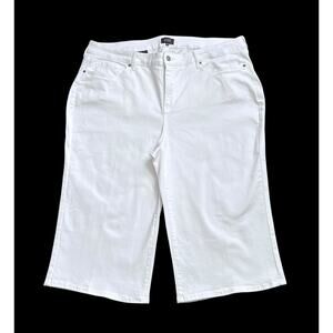 NOT YOUR DAUGHTERS JEANS Womens Plus Size 20W White Cropped Capri Jeans NYDJ